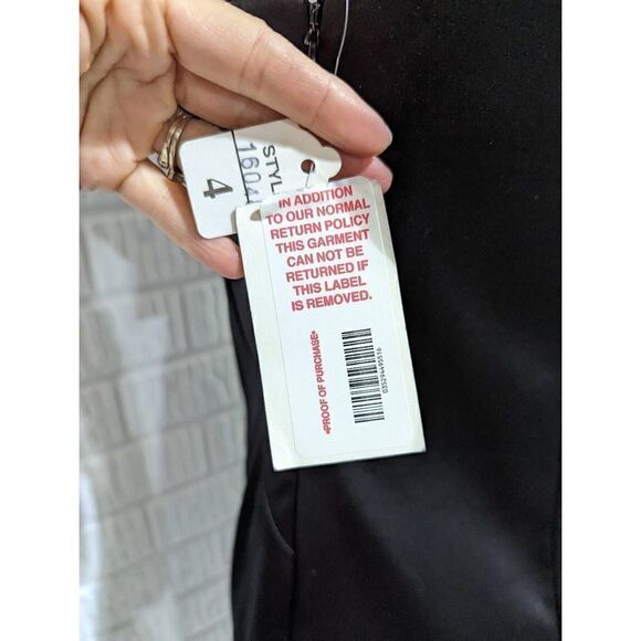 Niki by Niki Lavis Women's Black Satin Sleeveless Mini Dress Size 4 NWT - Picture 8 of 8